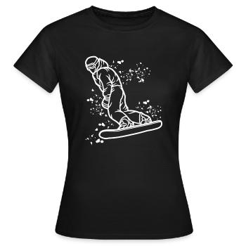 Snowboarder Snowboarding Snowboard - Women's T-Shirt - black - Front - AI Model Female 172 dark (172cm)