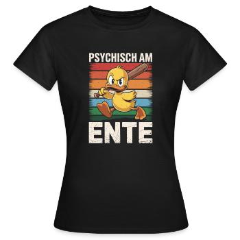 Psychisch Am Ente - Frauen T-Shirt - Schwarz - Vorne - AI Model Female 172 dark (172cm)