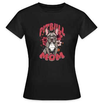 Pitbull Mom Pitbulls - Women's T-Shirt - black - Front - AI Model Female 172 dark (172cm)