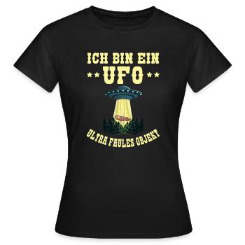 Ich Bin Ein UFO Ultra Faules Objekt Faultier Alien - Frauen T-Shirt - Schwarz - Vorne - AI Model Female 172 dark (172cm)