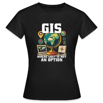 Systèmes d’information géographique - T-shirt Femme - noir - Devant - AI Model Female 172 dark (172cm)