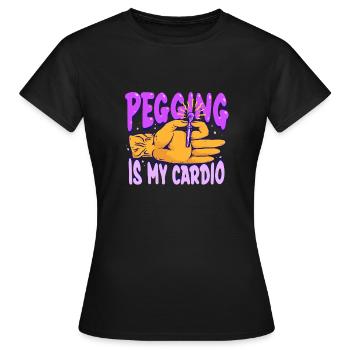 Cribbage Pegging Is My Cardio - Women's T-Shirt - black - Front - AI Model Female 172 dark (172cm)