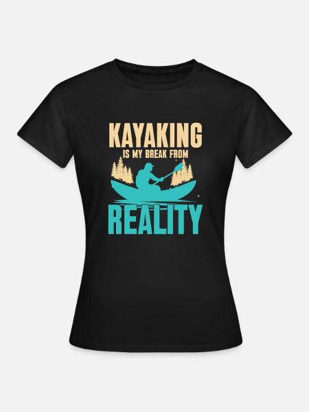 Kajakfahren - Frauen T-Shirt - Schwarz