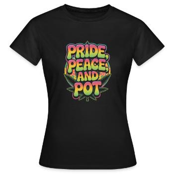 Pride Peace and Pot - Frauen T-Shirt - Schwarz - Vorne - AI Model Female 172 dark (172cm)