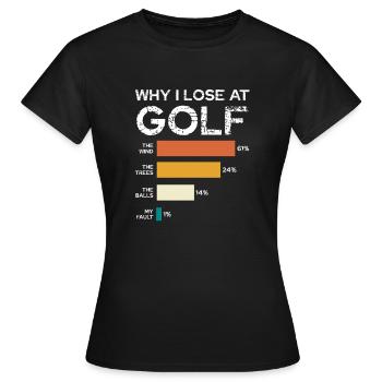 Pourquoi je perds au golf - Chart-humor - T-shirt Femme - noir - Devant - AI Model Female 172 dark (172cm)