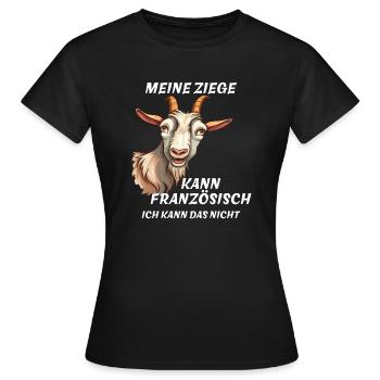 MEINE ZIEGE KANN FRANZÖSISCH - Frauen T-Shirt - Schwarz - Vorne - AI Model Female 172 dark (172cm)