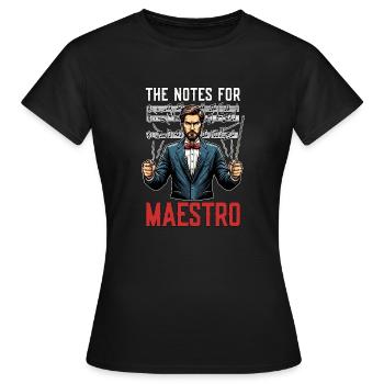 Directeur musical Les notes pour le maestro mélomane - T-shirt Femme - noir - Devant - AI Model Female 172 dark (172cm)