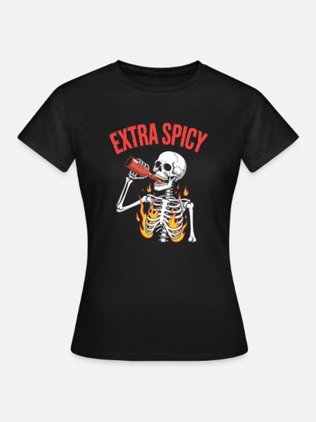 Rote Paprika Chili Scharfes Essen Liebhaber - Dame-T-shirt - sort