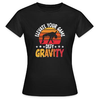 Saut en hauteur Élevez votre jeu défiez la gravité - T-shirt Femme - noir - Devant - AI Model Female 172 dark (172cm)