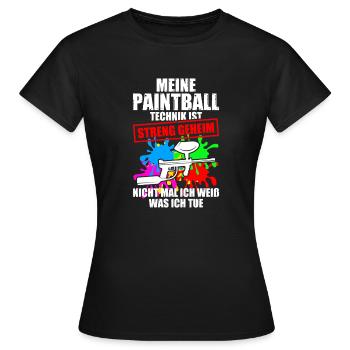 Paintball Technik Gotcha Paintballspieler - Frauen T-Shirt - Schwarz - Vorne - AI Model Female 172 dark (172cm)