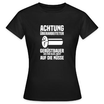 Gerüstbauer Baustelle Handwerker Gerüstbau - Frauen T-Shirt - Schwarz - Vorne - AI Model Female 172 dark (172cm)