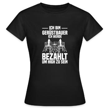 Gerüstbau Handwerker Bauarbeiter Rohre Gerüstbauer - Frauen T-Shirt - Schwarz - Vorne - AI Model Female 172 dark (172cm)