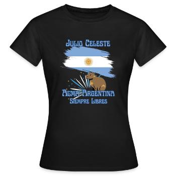 Fierté argentine - Julio Celeste - T-shirt Femme - noir - Devant - AI Model Female 172 dark (172cm)