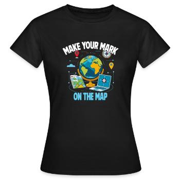 Systèmes d’information géographique - T-shirt Femme - noir - Devant - AI Model Female 172 dark (172cm)