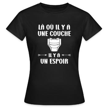 Couches - T-shirt Femme - noir - Devant - AI Model Female 172 dark (172cm)