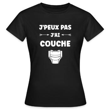 Couches - T-shirt Femme - noir - Devant - AI Model Female 172 dark (172cm)