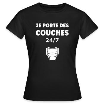 Couches - T-shirt Femme - noir - Devant - AI Model Female 172 dark (172cm)
