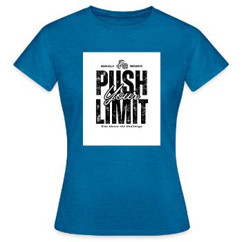 Push your Limit - Frauen T-Shirt - Antikblaues Saphir meliert - Vorne - AI Model Female 172 dark (172cm)