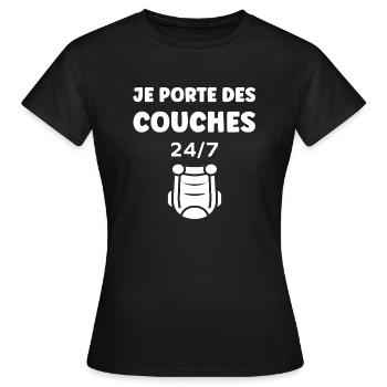 Couches - T-shirt Femme - noir - Devant - AI Model Female 172 dark (172cm)