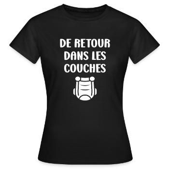 Couches - T-shirt Femme - noir - Devant - AI Model Female 172 dark (172cm)