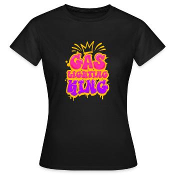 Allume-gaz Gaslighting King - T-shirt Femme - noir - Devant - AI Model Female 172 dark (172cm)