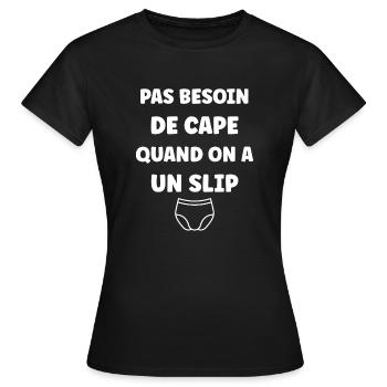 Slip - T-shirt Femme - noir - Devant - AI Model Female 172 dark (172cm)