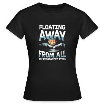 In Die Wolken Schweben Und Alle Sorgen Vergessen - Frauen T-Shirt - Schwarz - Vorne - AI Model Female 172 dark (172cm)