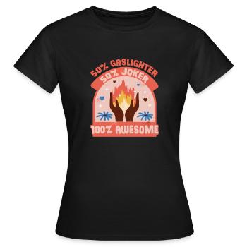 Allume-gaz Gaslighting - T-shirt Femme - noir - Devant - AI Model Female 172 dark (172cm)