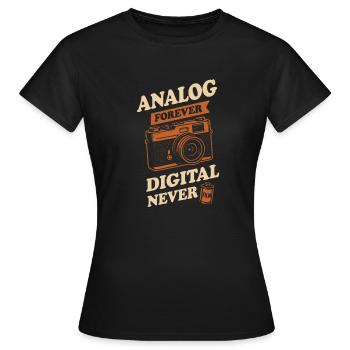 Retro Camera Club Photographie analogique Pellicule Rouleau - T-shirt Femme - noir - Devant - AI Model Female 172 dark (172cm)