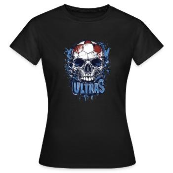 Skull Fußball Fanblock Fan Ultra Ultras - Frauen T-Shirt - Schwarz - Vorne - AI Model Female 172 dark (172cm)
