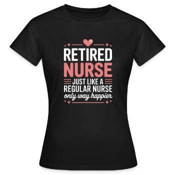 Krankenschwester Rente Pflegekraft - Frauen T-Shirt - Schwarz - Vorne - AI Model Female 172 dark (172cm)