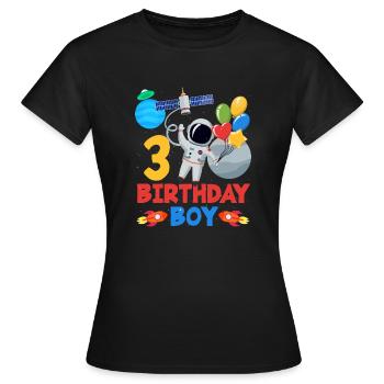 Astronaute Aventure Anniversaire Garçon Design - T-shirt Femme - noir - Devant - AI Model Female 172 dark (172cm)