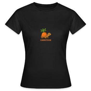 Karotten-Schildkröte Illustration mit Wortspiel - Frauen T-Shirt - Schwarz - Vorne - AI Model Female 172 dark (172cm)