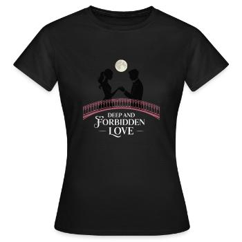 VERBOTENE LIEBE - Frauen T-Shirt - Schwarz - Vorne - AI Model Female 172 dark (172cm)