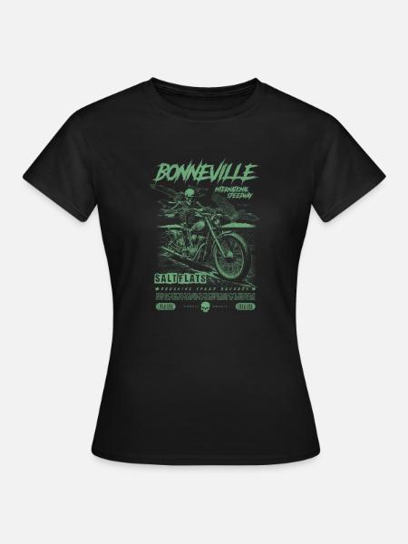 Bonneville Salt Flats Motorcycle Vintage Biker - Women's T-Shirt - black