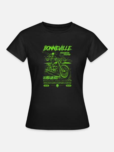 Bonneville Salt Flats Motorcycle Vintage Biker - Women's T-Shirt - black