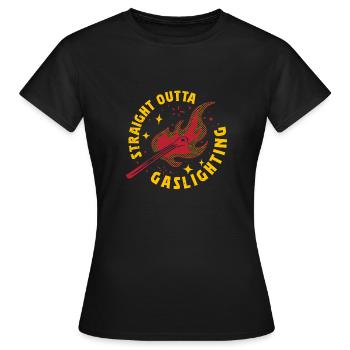 Allume-gaz Gaslighting - T-shirt Femme - noir - Devant - AI Model Female 172 dark (172cm)