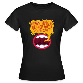 Commentator Sports Presenter - Women's T-Shirt - black - Front - AI Model Female 172 dark (172cm)