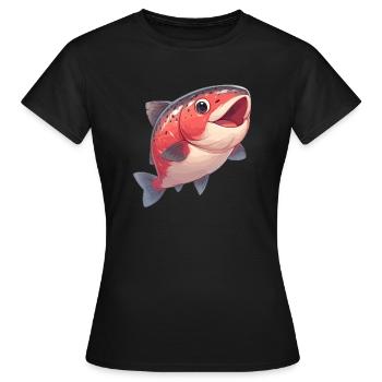 Salmon Salmon - Women's T-Shirt - black - Front - AI Model Female 172 dark (172cm)