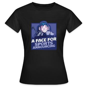 Commentator Sports Presenter - Women's T-Shirt - black - Front - AI Model Female 172 dark (172cm)