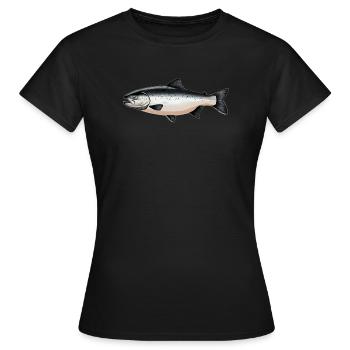 Saumon Saumon - T-shirt Femme - noir - Devant - AI Model Female 172 dark (172cm)