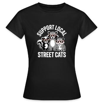Support Local Street Cats Cool Style - Frauen T-Shirt - Schwarz - Vorne - AI Model Female 172 dark (172cm)