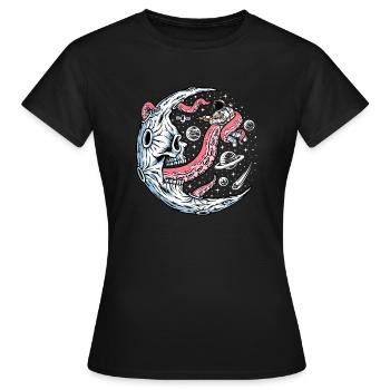 Space Battle with Alien Tentacles - Frauen T-Shirt - Schwarz - Vorne - AI Model Female 172 dark (172cm)