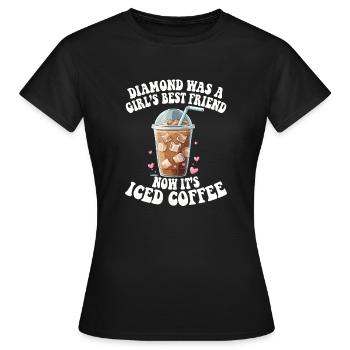 Iced Coffee Freundin Ehefrau Valentinstag - Frauen T-Shirt - Schwarz - Vorne - AI Model Female 172 dark (172cm)