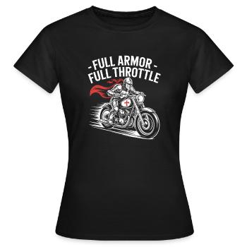Christian Biker : Full Armor Full Pipe - T-shirt Femme - noir - Devant - AI Model Female 172 dark (172cm)