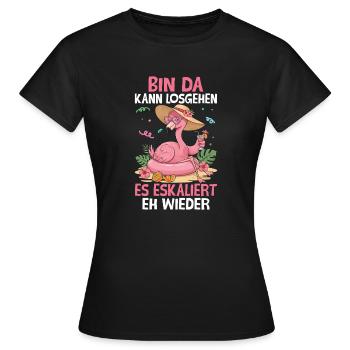 J’y suis, ça peut commencer, ça s’intensifie quand même - T-shirt Femme - noir - Devant - AI Model Female 172 dark (172cm)