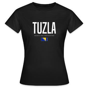 Tuzla Bosnien und Herzegowina - Frauen T-Shirt - Schwarz - Vorne - AI Model Female 172 dark (172cm)