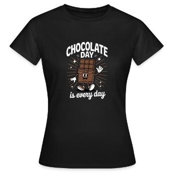 Journée du chocolat Tous les jours Tablette de chocolat - T-shirt Femme - noir - Devant - AI Model Female 172 dark (172cm)