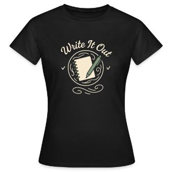 Journaling Aesthetic Creative Planer Life Writing - Frauen T-Shirt - Schwarz - Vorne - AI Model Female 172 dark (172cm)