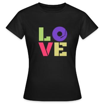 Love Turntable Turntable Idée cadeau - T-shirt Femme - noir - Devant - AI Model Female 172 dark (172cm)